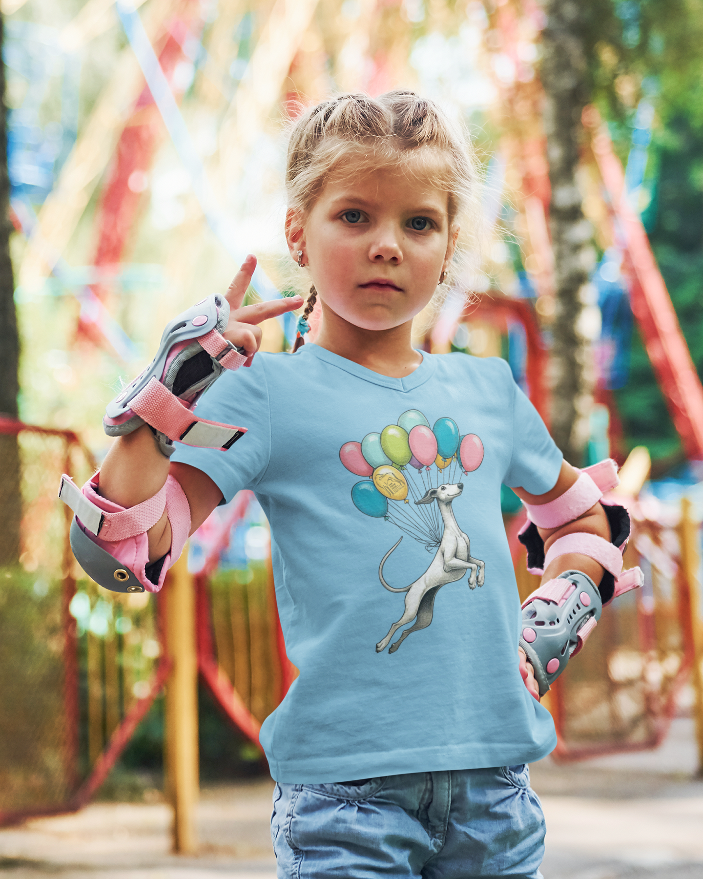 Unisex Kinder Premium organic T-Shirt - Windhund Luftballons FARFROMFEAR