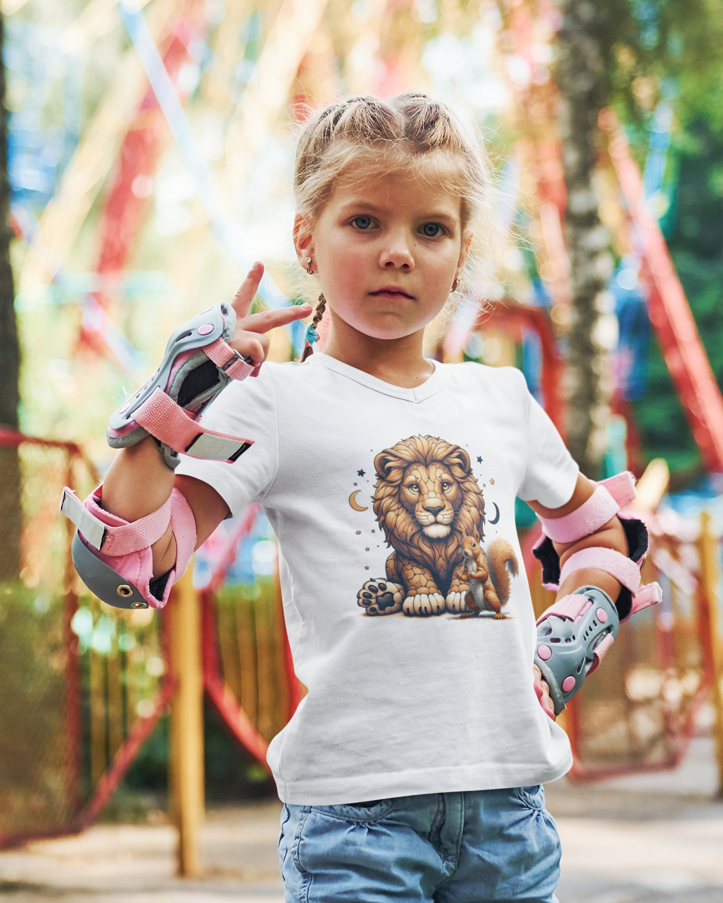 T-shirt Kids Loewe with squirrels and moons