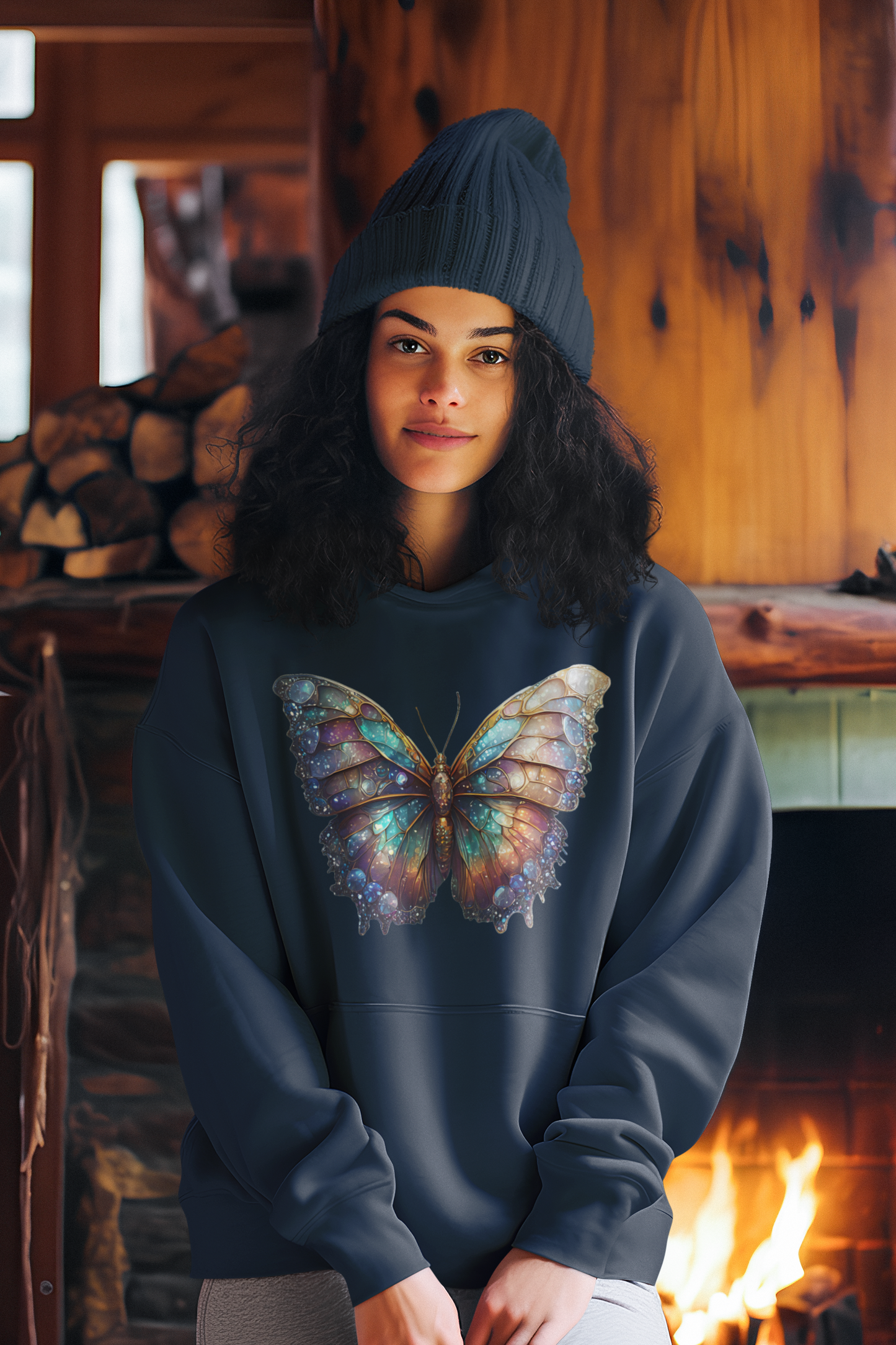 Kids Premium Hooded Sweat Butterfly Gallaxy