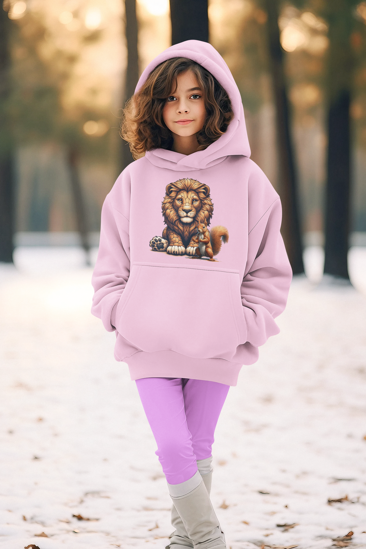 Kids Premium Hooded Sweat Loewe with squirrel