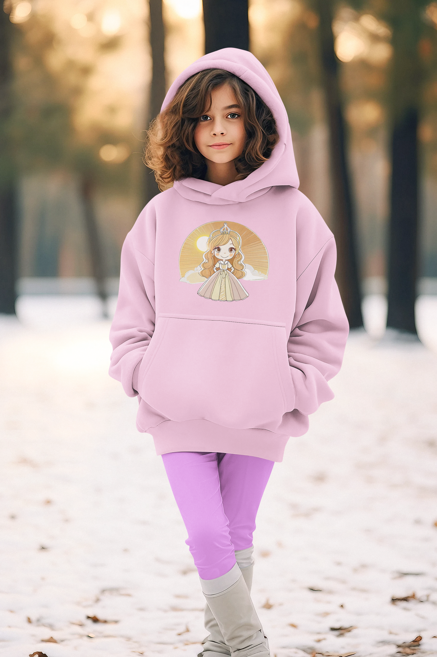 Kids Premium Hooded Sweat Princess Yellow Sunrise