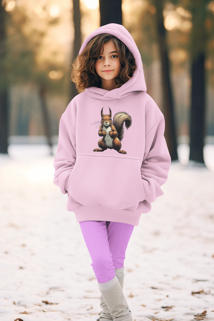 Sudadera con capucha premium para niños Ardilla