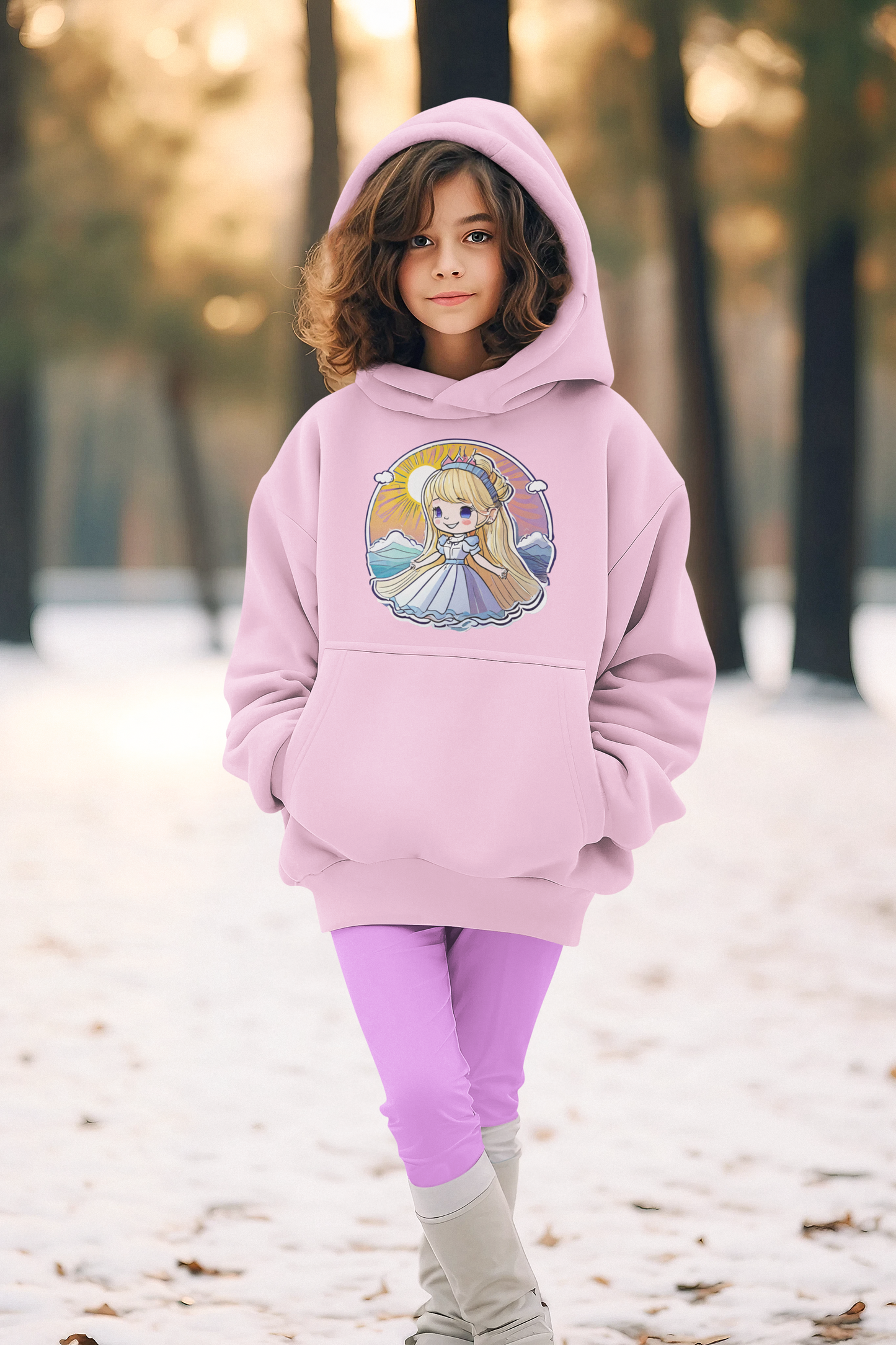 Kids Premium Hooded Sweat Princess Sunrise