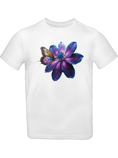Galaxie Blume mit Schmetterling T-Shirt Kids SK