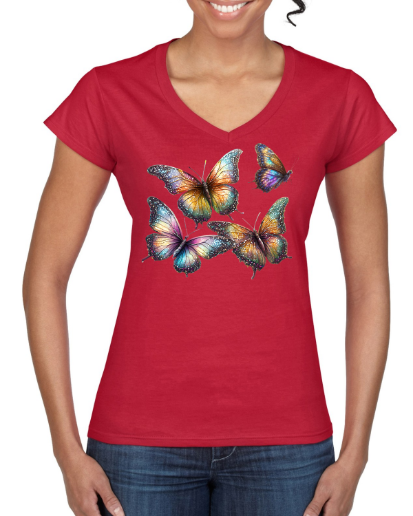 Ladies Softstyle V-Neck T-Shirt Partner Shirt Butterfly Group