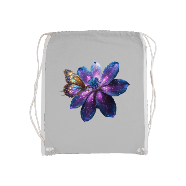 Bolsa de deporte básica galaxia flor con mariposa