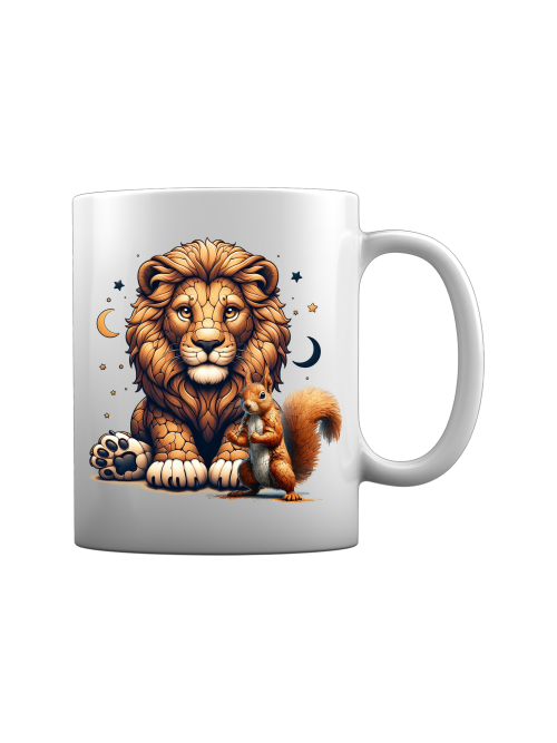 Tasse Loewe mit Eichhörnchen und Monde