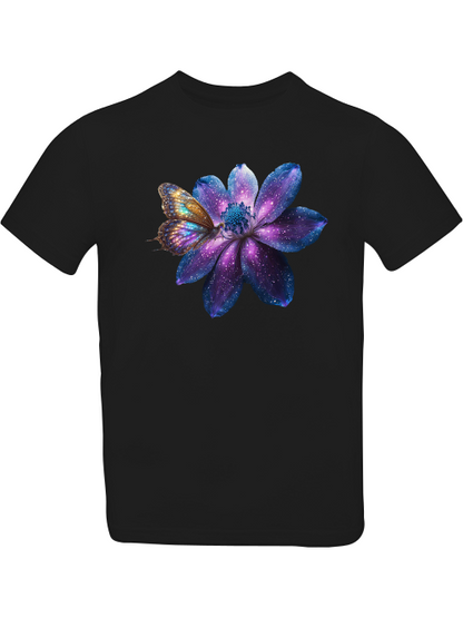 Galaxie Blume mit Schmetterling T-Shirt Kids SK