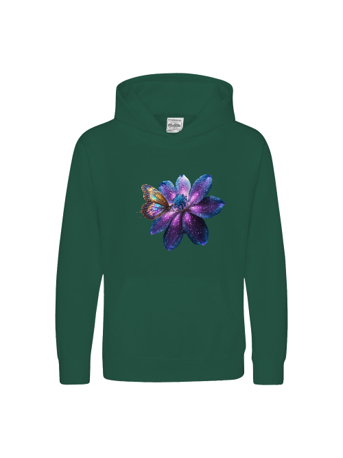 Kids Premium Hooded Sweat Gallaxy Flower with Butterfly