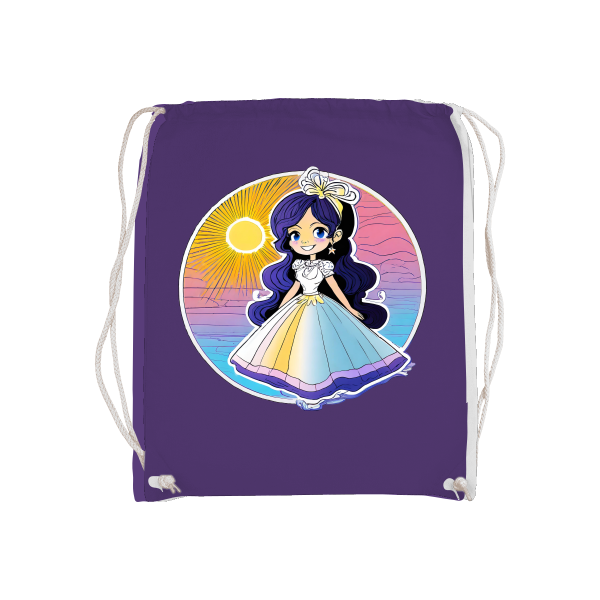 Bolsa de deporte básica Princess Sunset con brillo azul