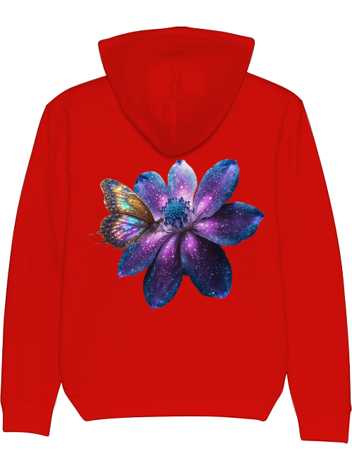 Cruiser Hoodie partner shirt galaxy flower with butterfly backsite