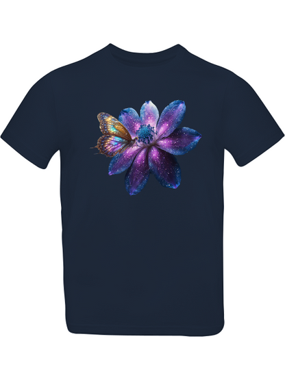 Galaxie Blume mit Schmetterling T-Shirt Kids SK