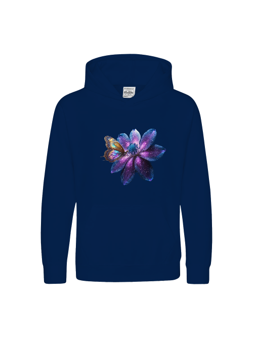 Kids Premium Hooded Sweat Gallaxy Flower with Butterfly