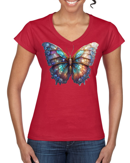 Camiseta Softstyle con cuello en V para mujer Partner Shirt Brilliant Butterfly