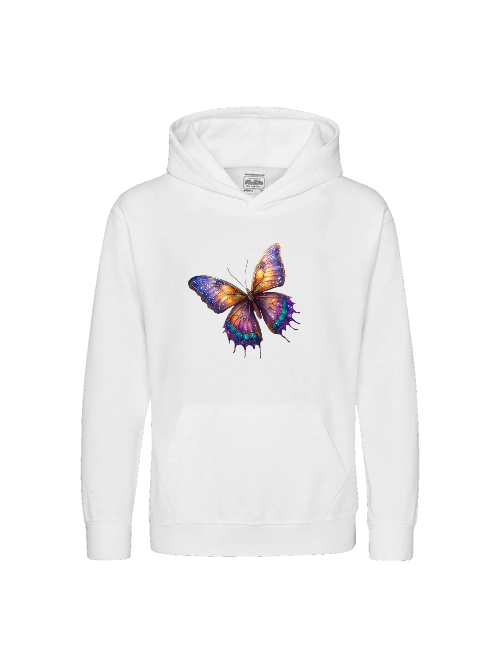 Kids Premium Hooded Sweat Butterfly in shades of blue