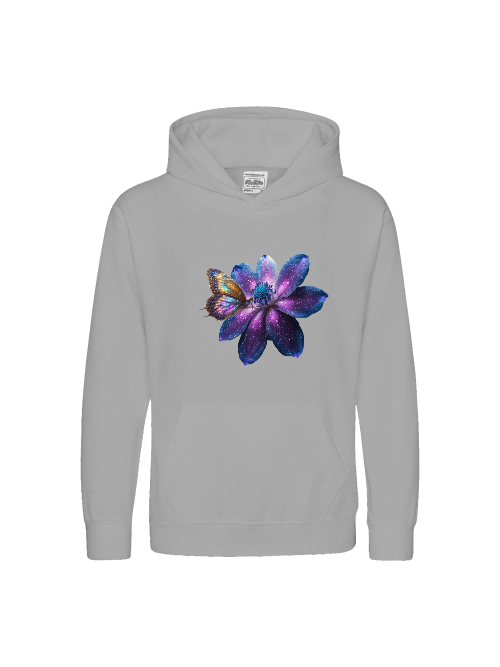 Kids Premium Hooded Sweat Gallaxy Flower with Butterfly