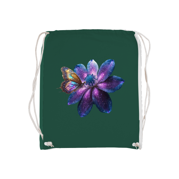 Bolsa de deporte básica galaxia flor con mariposa