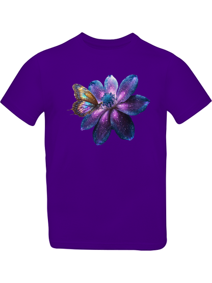Galaxie Blume mit Schmetterling T-Shirt Kids SK