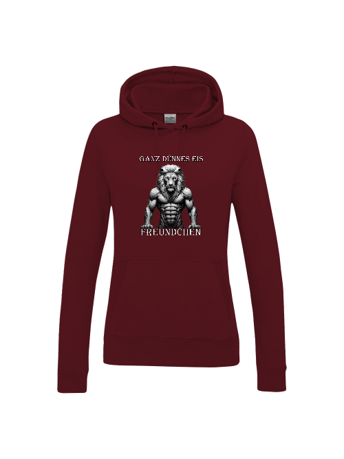 Girlie College Hoodie Partnershirt Löwe Ganz dünnes Eis