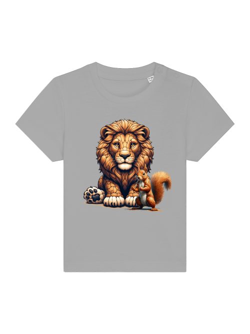 Cartoon Loewe mit Eichhörnchen - Baby Creator T-Shirt SK