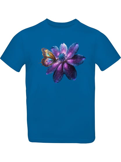 Galaxie Blume mit Schmetterling T-Shirt Kids SK