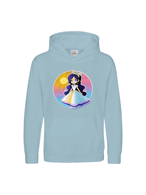 Sudadera con capucha Kids Premium Princess Sunset con brillo azul