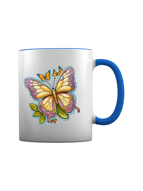 Tasse Schmetterling gemalt mit Aura