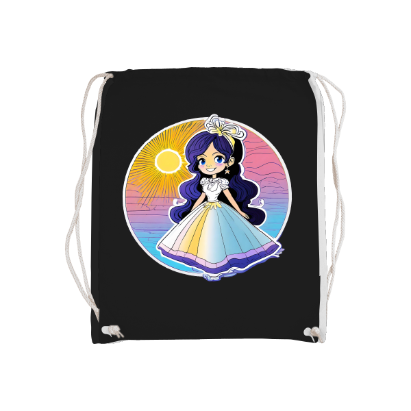 Bolsa de deporte básica Princess Sunset con brillo azul