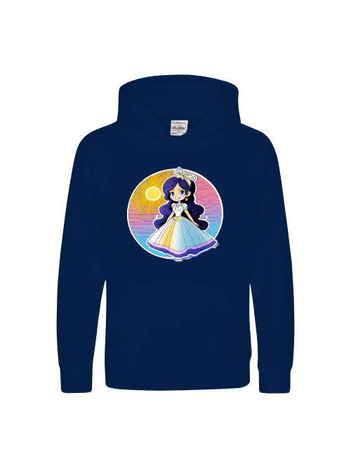 Sudadera con capucha Kids Premium Princess Sunset con brillo azul