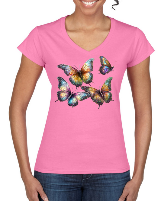 Ladies Softstyle V-Neck T-Shirt Partner Shirt Butterfly Group