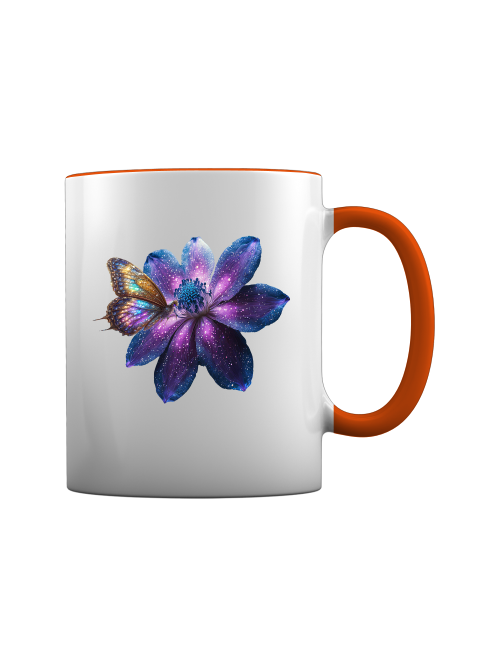 Cup galaxy flower with butterfly