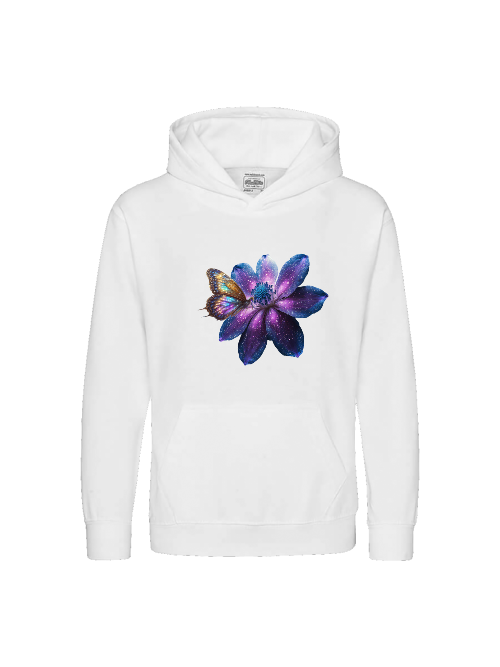 Kids Premium Hooded Sweat Gallaxy Flower with Butterfly