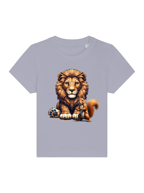 Cartoon Loewe mit Eichhörnchen - Baby Creator T-Shirt SK