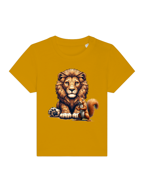 Cartoon Loewe mit Eichhörnchen - Baby Creator T-Shirt SK