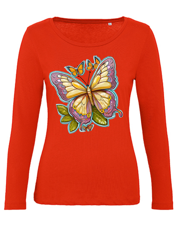 Organic Inspire women partner shirt butterfly painted