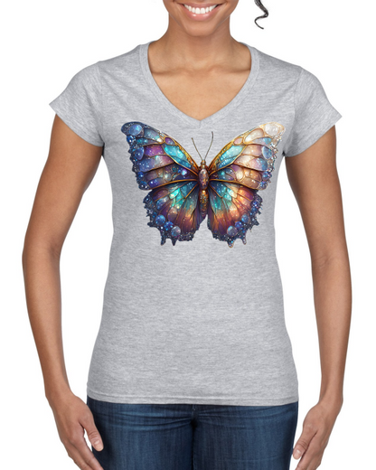 Camiseta Softstyle con cuello en V para mujer Partner Shirt Brilliant Butterfly