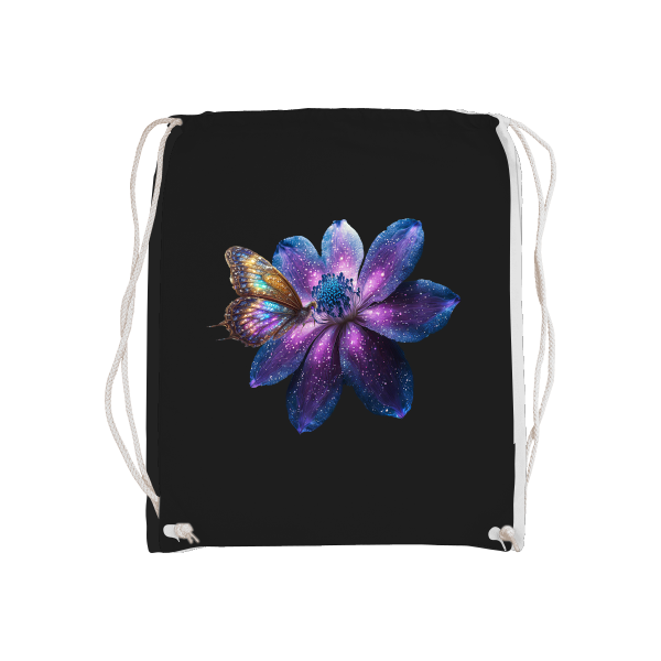 Bolsa de deporte básica galaxia flor con mariposa