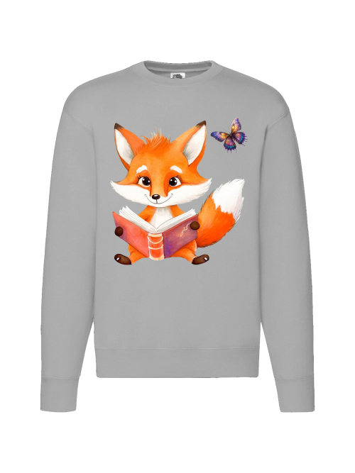 Premium set-in-sweat sweatshirt partner shirt fox with butterfly