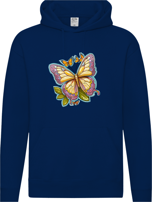 Premium Hooded Sweat Hoodie Partner Shirt Butterfly Painted