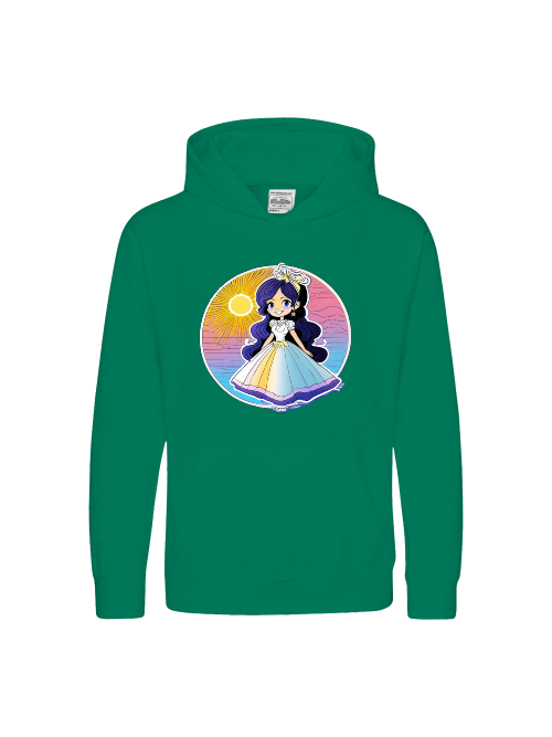 Sudadera con capucha Kids Premium Princess Sunset con brillo azul