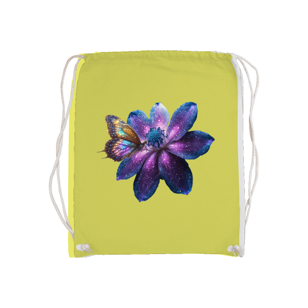 Bolsa de deporte básica galaxia flor con mariposa