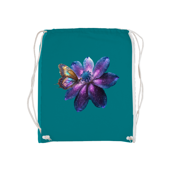 Bolsa de deporte básica galaxia flor con mariposa