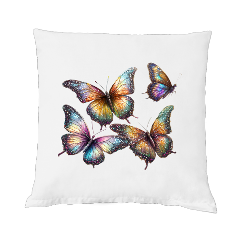 Almohada con grupo de mariposas.