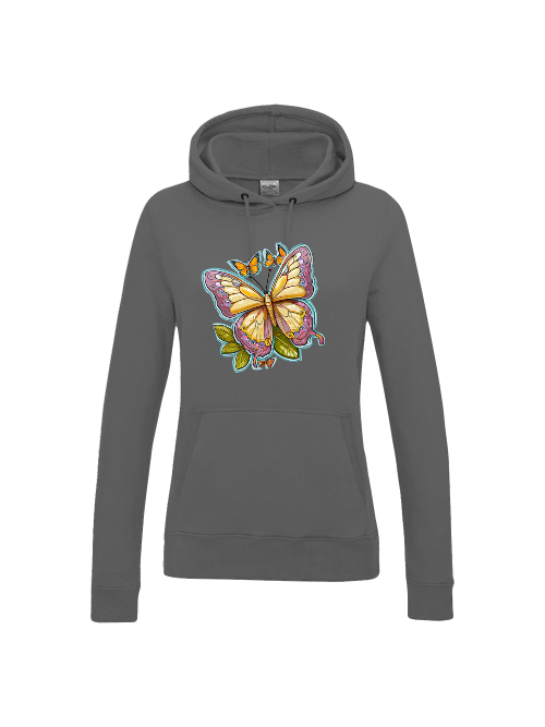 Girlie College Hoodie Partnershirt Schmetterling gemalt