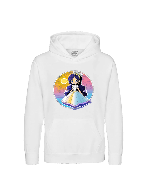 Sudadera con capucha Kids Premium Princess Sunset con brillo azul