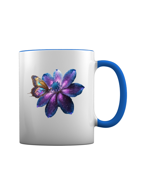 Tasse Galaxie Blume mit Schmetterling