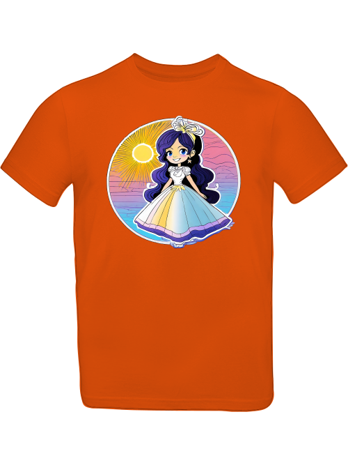 T-Shirt Kids Princess Sunset with blue shimmer