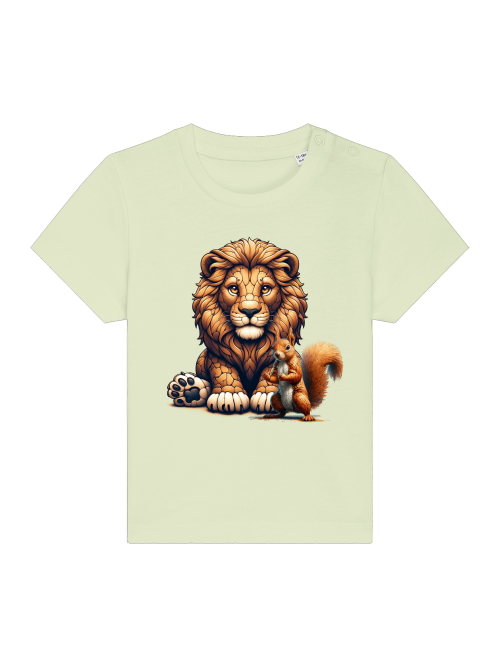 Cartoon Loewe mit Eichhörnchen - Baby Creator T-Shirt SK