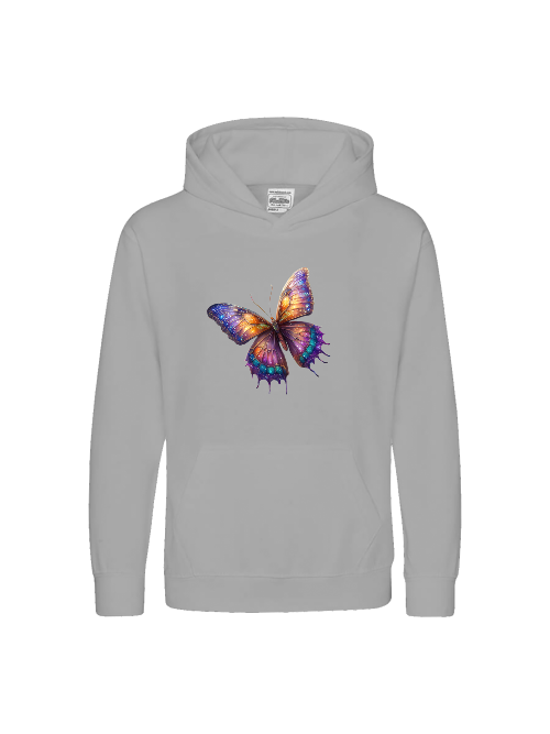 Kids Premium Hooded Sweat Butterfly in shades of blue