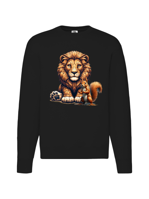 Premium set-in-sweat sweatshirt partner shirt lion with squirrel